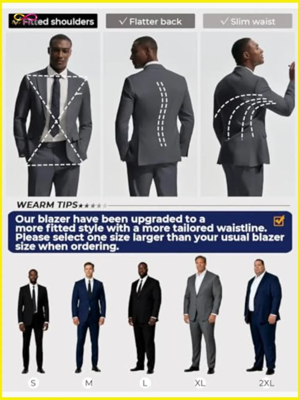 Classic Fit Two Button Blazer Suit Set Business Dress Elegant Minimal